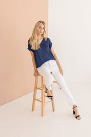 Jill Double V-neckline Top