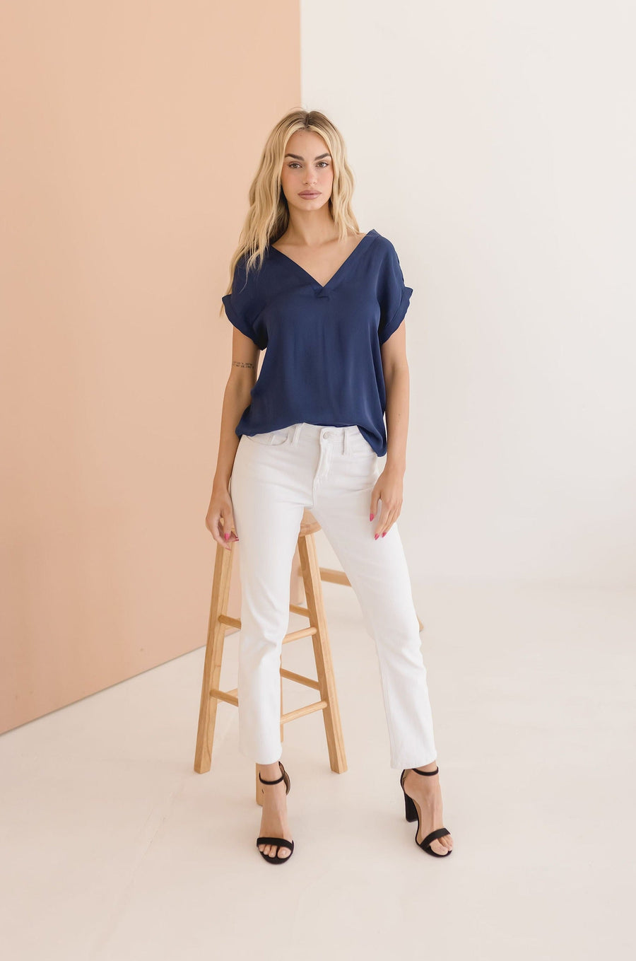 Jill Double V-neckline Top