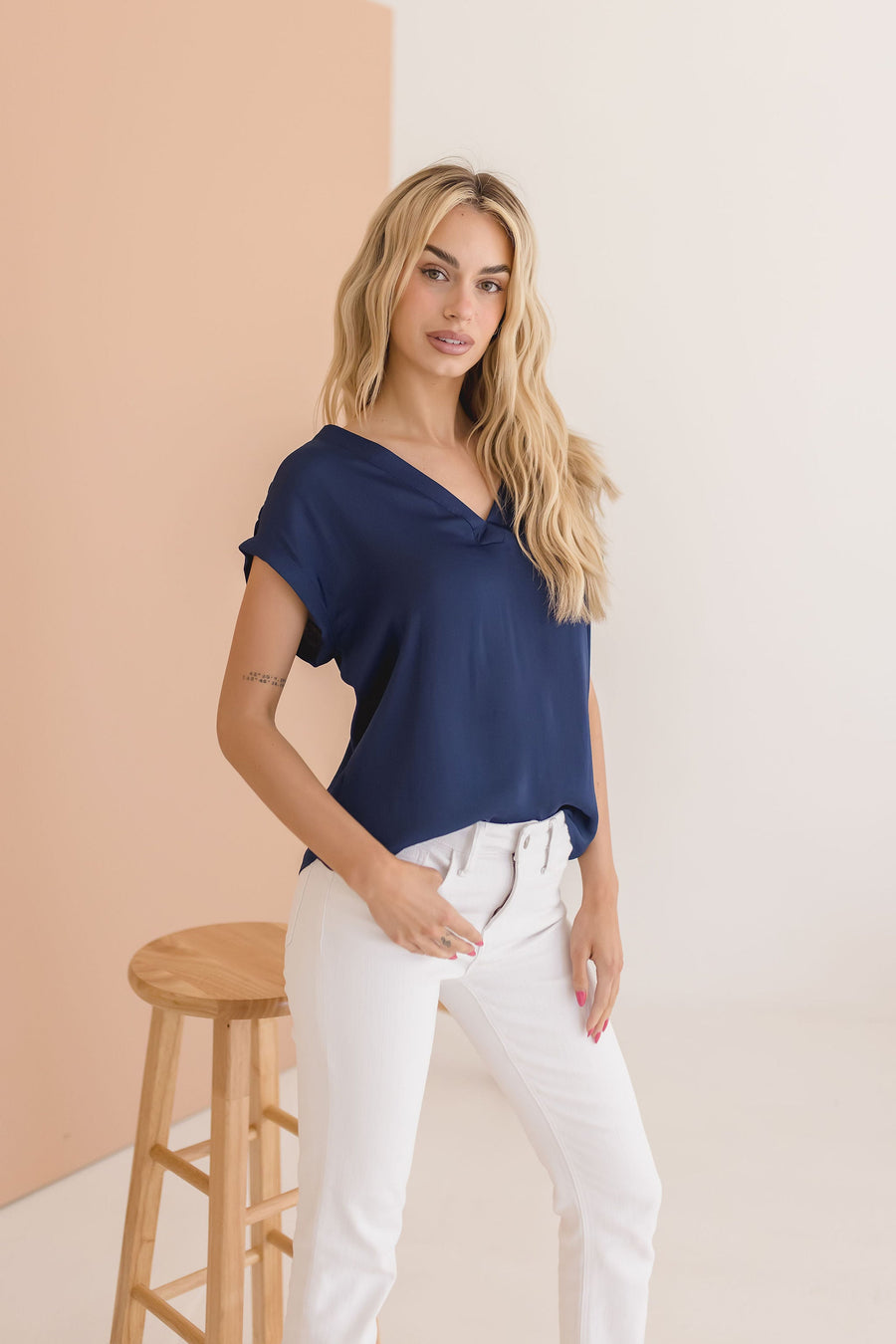 Jill Double V-neckline Top