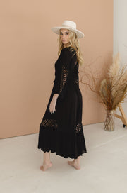 Riley Wide Leg Drawstring Waist Lace Jumpsuit