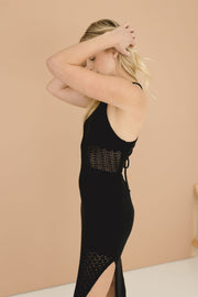 Jillian Crochet Halter Midi Dress