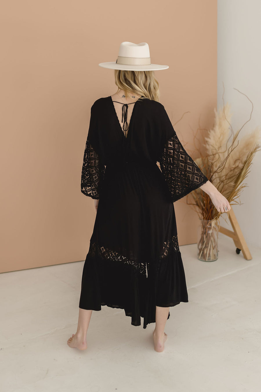 Riley Wide Leg Drawstring Waist Lace Jumpsuit