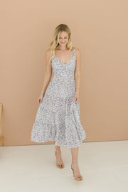 Jolene Floral Print Back Tie Midi Dress