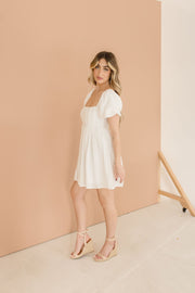 Cameron Short Sleeve Pleated Babydoll Mini Dress