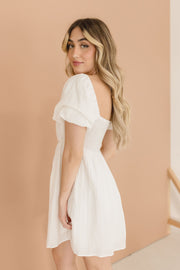 Cameron Short Sleeve Pleated Babydoll Mini Dress