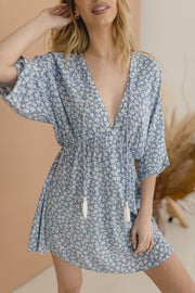 Tiffany V-Neck Floral Print Mini Dress