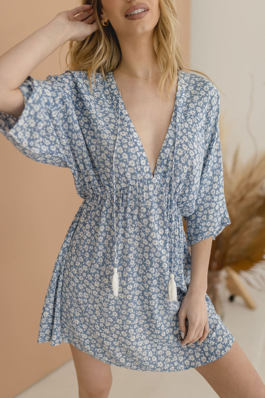 Tiffany V-Neck Floral Print Mini Dress