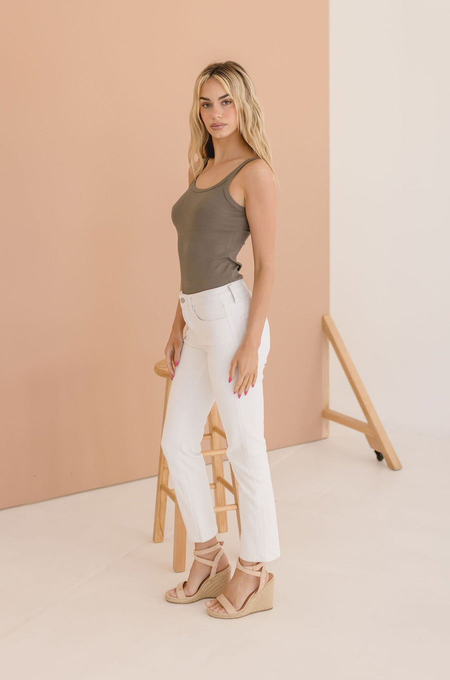 Carson Ribbed Knit Sleeveless Tank Top