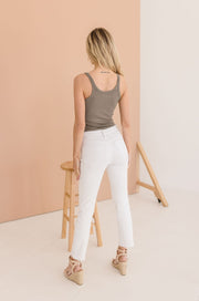 Carson Ribbed Knit Sleeveless Tank Top