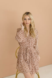 Maisie Long Sleeve Ruffle Floral Print Mini Dress