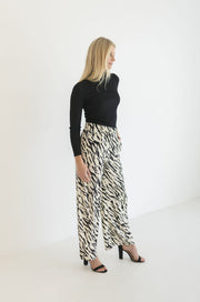 Ariana Zebra Print Wide Leg Pants