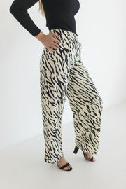 Ariana Zebra Print Wide Leg Pants