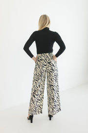 Ariana Zebra Print Wide Leg Pants