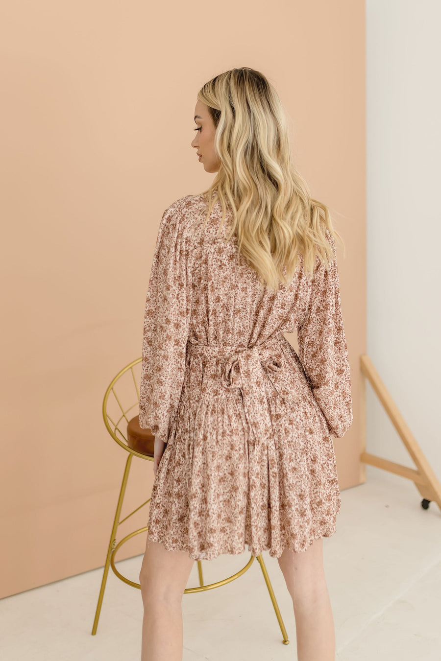 Maisie Long Sleeve Ruffle Floral Print Mini Dress