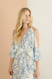 Gabby Kimono Shoulder Tie Maxi Dress