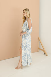 Gabby Kimono Shoulder Tie Maxi Dress