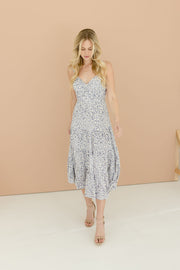 Jolene Floral Print Back Tie Midi Dress