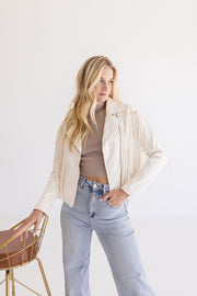 Priscilla Faux Leather Moto Jacket