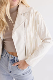 Priscilla Faux Leather Moto Jacket