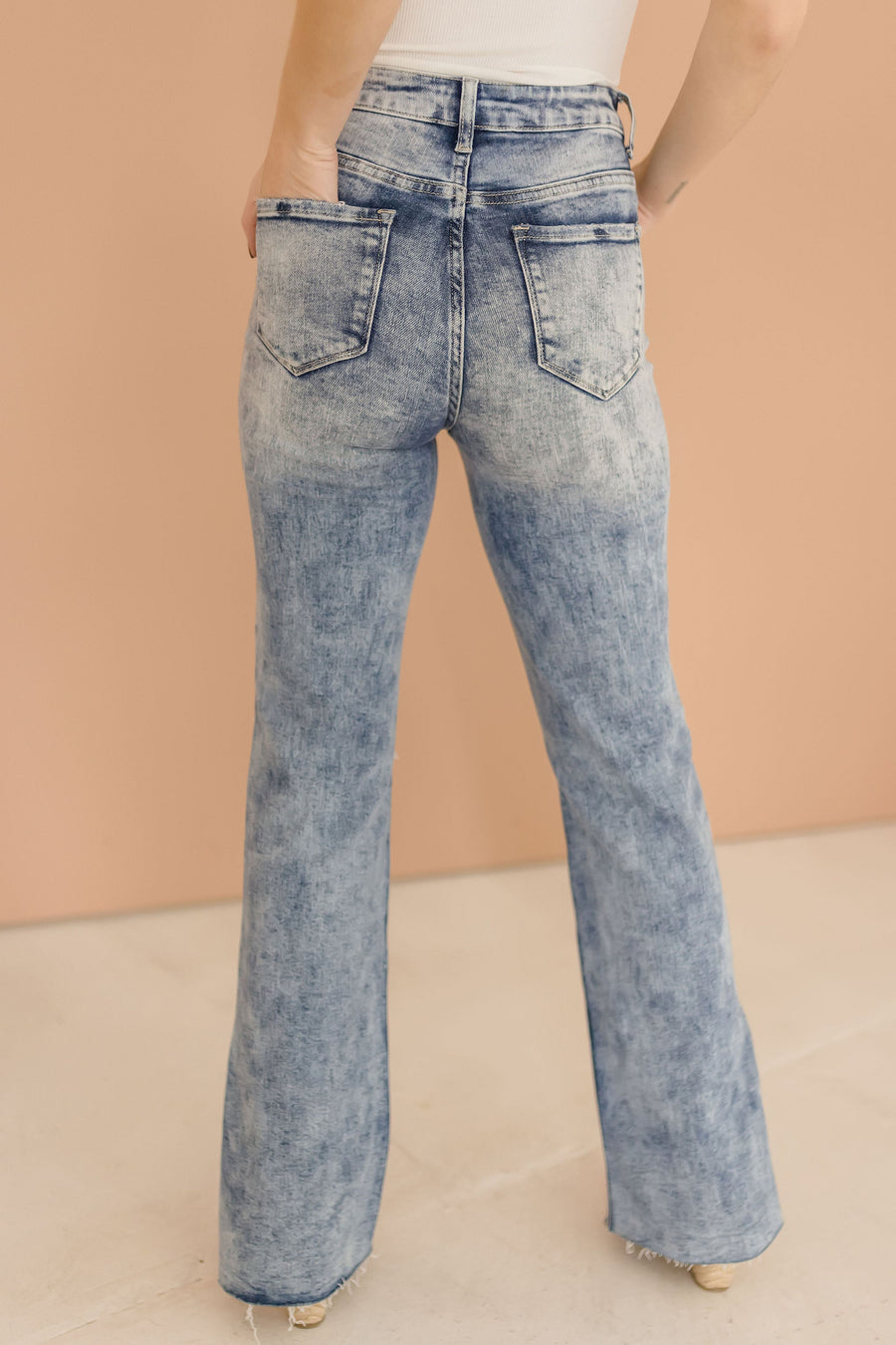 Elliot High Rise Split Straight Leg Jeans