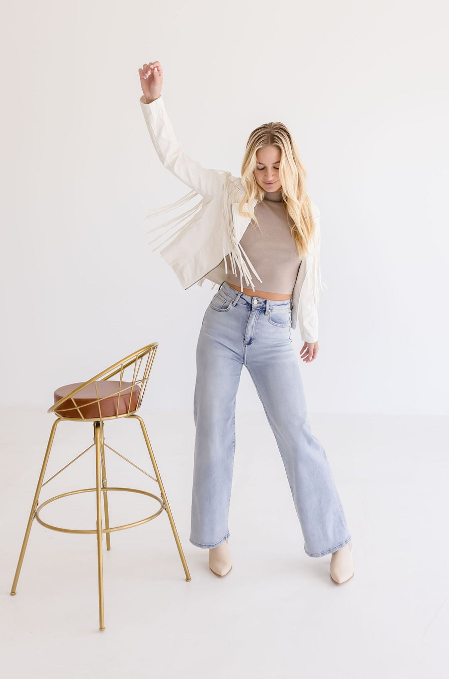 Priscilla Faux Leather Moto Jacket