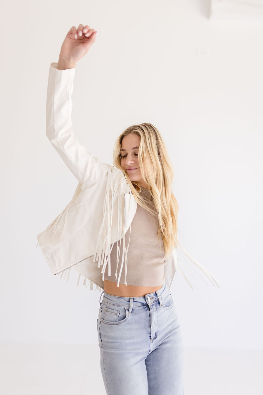 Priscilla Faux Leather Moto Jacket