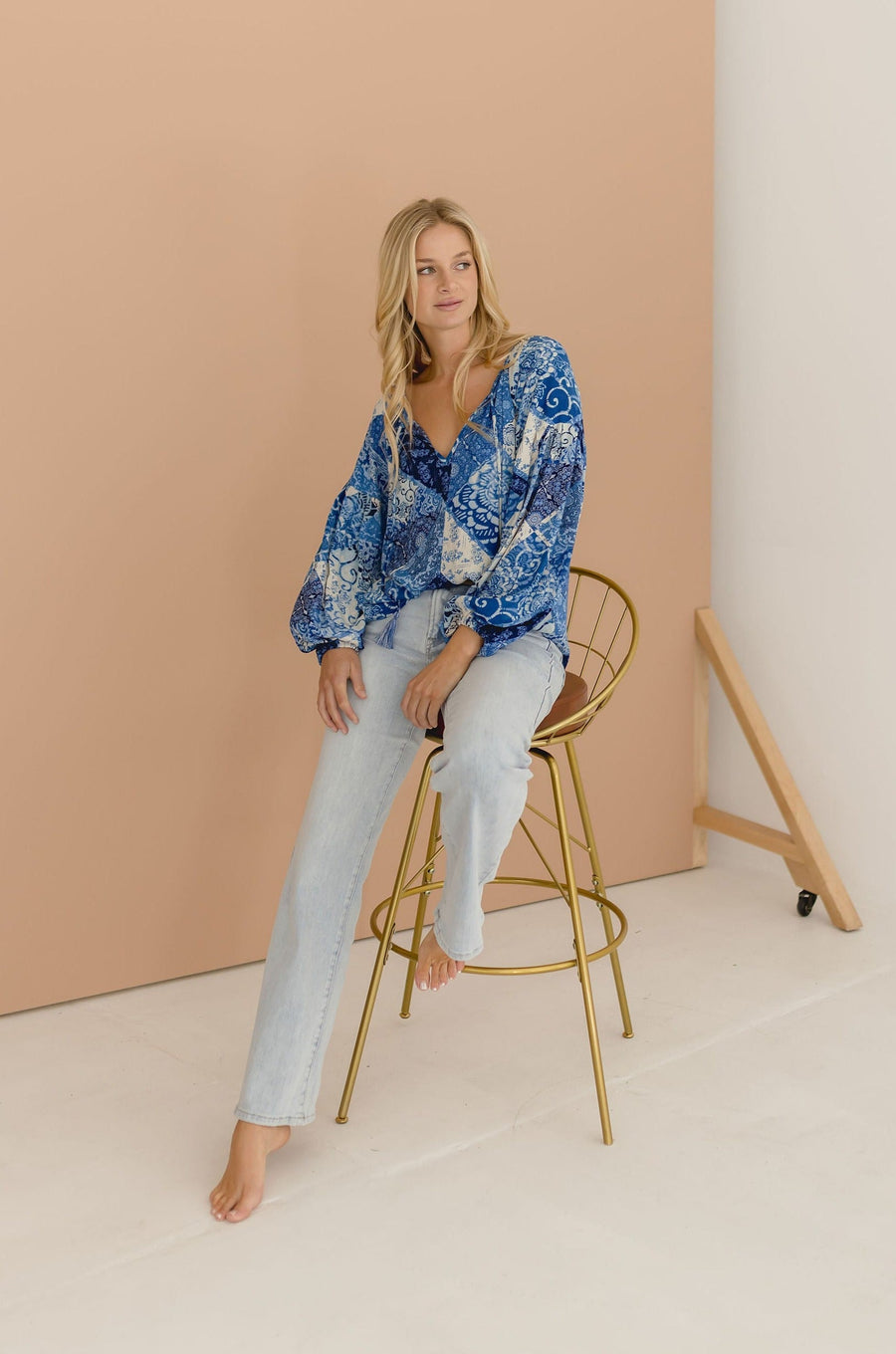 Brittany Long Sleeve Floral Print Blouse