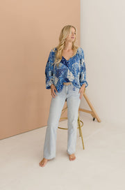 Brittany Long Sleeve Floral Print Blouse