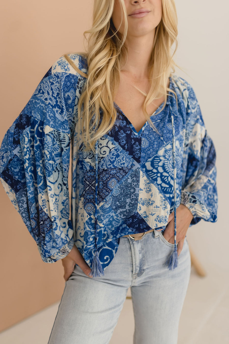 Brittany Long Sleeve Floral Print Blouse