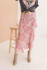 Drew Paisley Print Midi Skirt