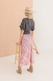 Drew Paisley Print Midi Skirt