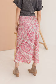 Drew Paisley Print Midi Skirt