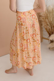 Elena Floral Print Midi Skirt