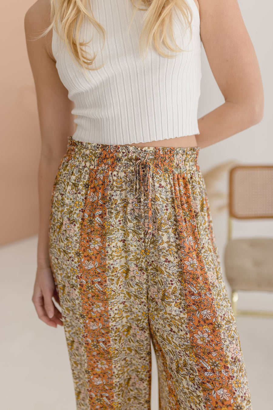 Trinity Wide Leg Floral Print Pants