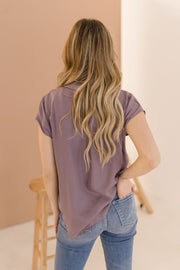 Carrie Short Sleeve Button Down Top