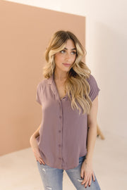 Carrie Short Sleeve Button Down Top