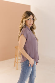 Carrie Short Sleeve Button Down Top