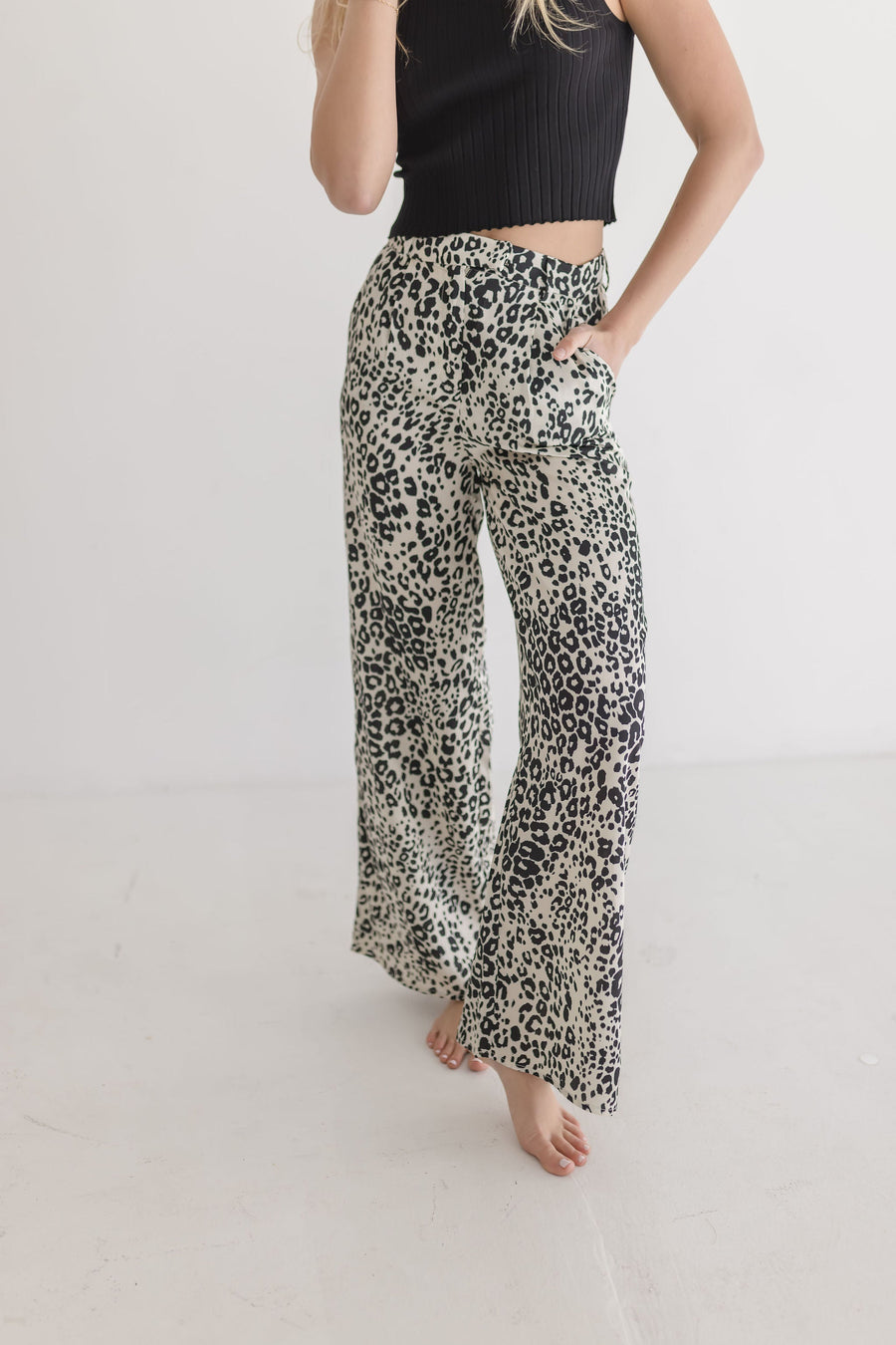 Tara Wide Leg Cheetah Print Pants