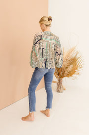 Jana Paisley Print Long Sleeve Button Down Top
