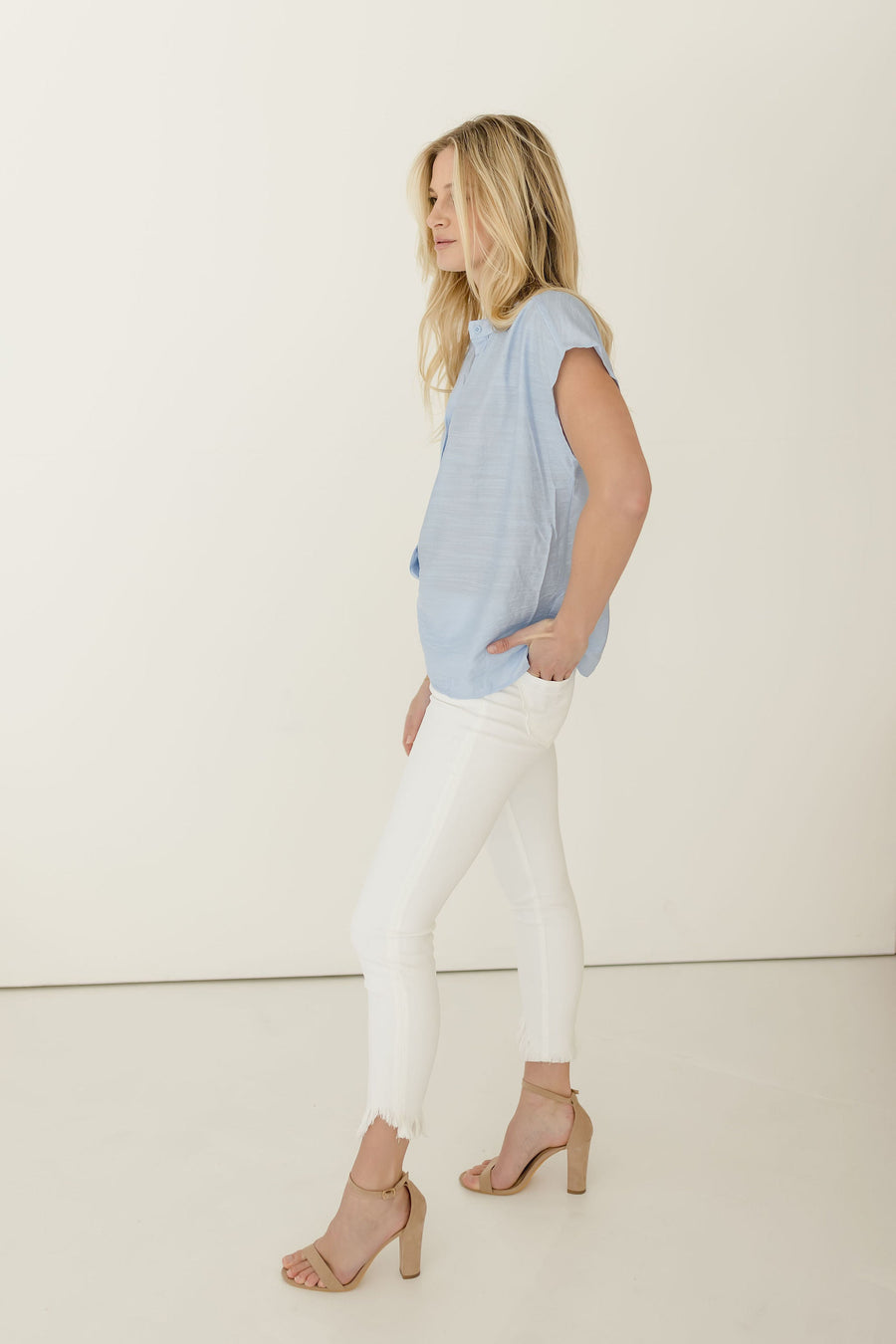 Alex Short Sleeve Button Down Top