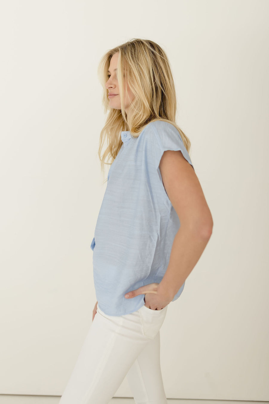 Alex Short Sleeve Button Down Top