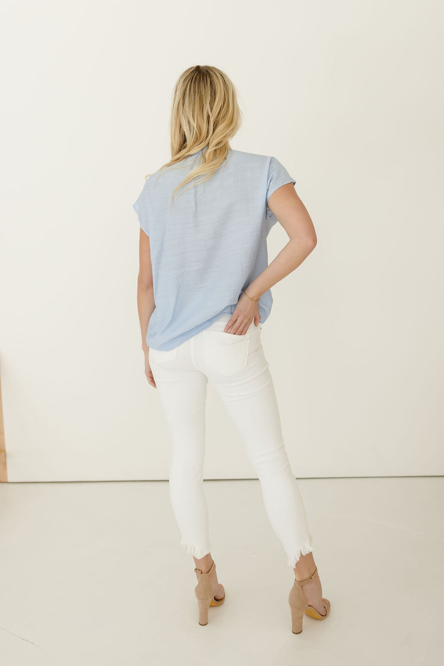 Alex Short Sleeve Button Down Top