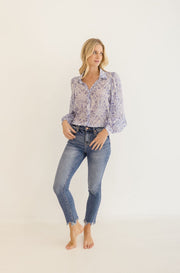 Claire Long Sleeve Button Down Floral Print Blouse