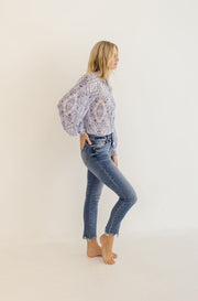 Claire Long Sleeve Button Down Floral Print Blouse