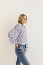 Claire Long Sleeve Button Down Floral Print Blouse