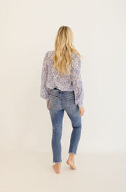 Claire Long Sleeve Button Down Floral Print Blouse