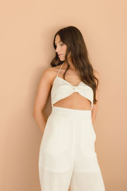 Morgan Halter Front Cut Out Wide Leg Jumpsuit