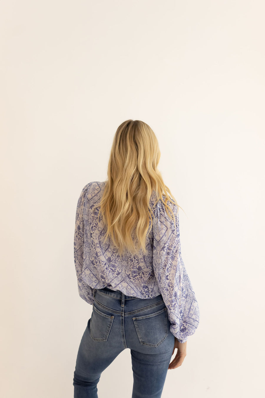 Claire Long Sleeve Button Down Floral Print Blouse