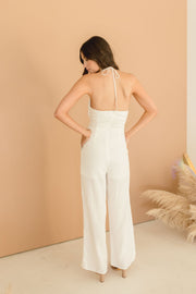Morgan Halter Front Cut Out Wide Leg Jumpsuit