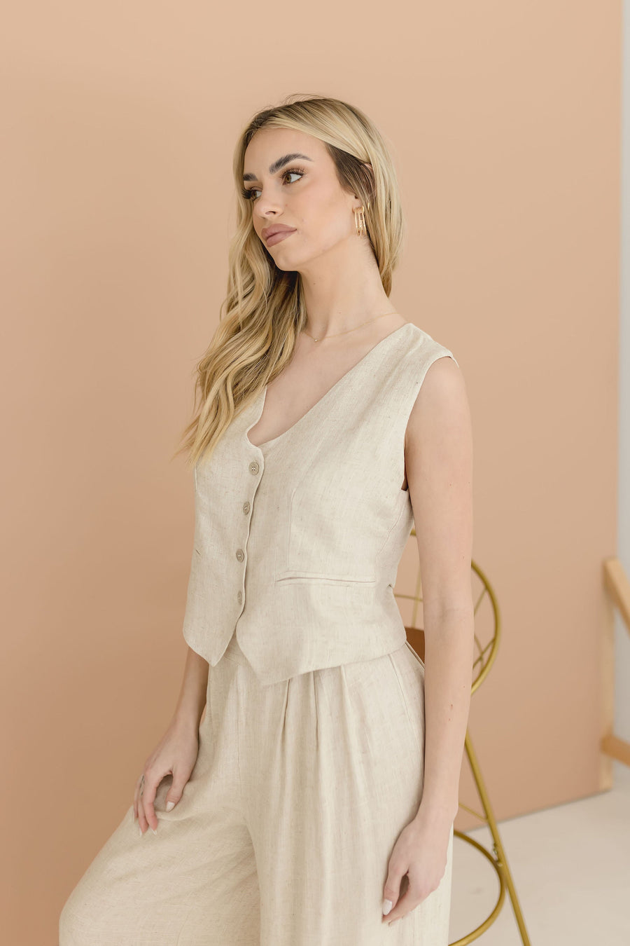 Sylvie V-Neck Button Down Vest